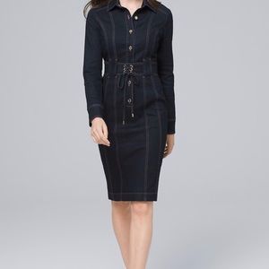 White House Black Market Denim Corset Dress